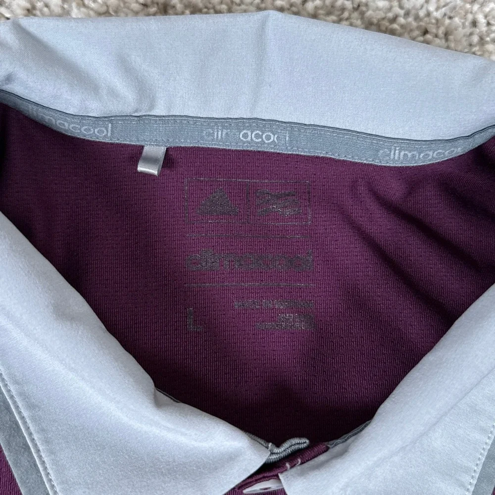 Adidas Polo Shirt Mens Large‎ Maroon Bandon Dunes Golf Climacool Short Sleeve
